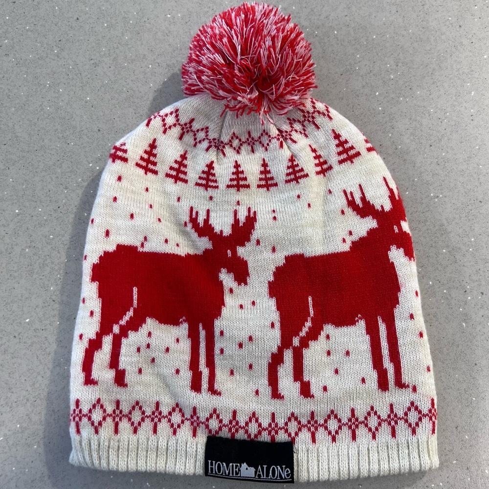 Home Alone Movie Replica Kevin McCallister Beanie Hat Red Moose Print